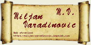 Miljan Varadinović vizit kartica